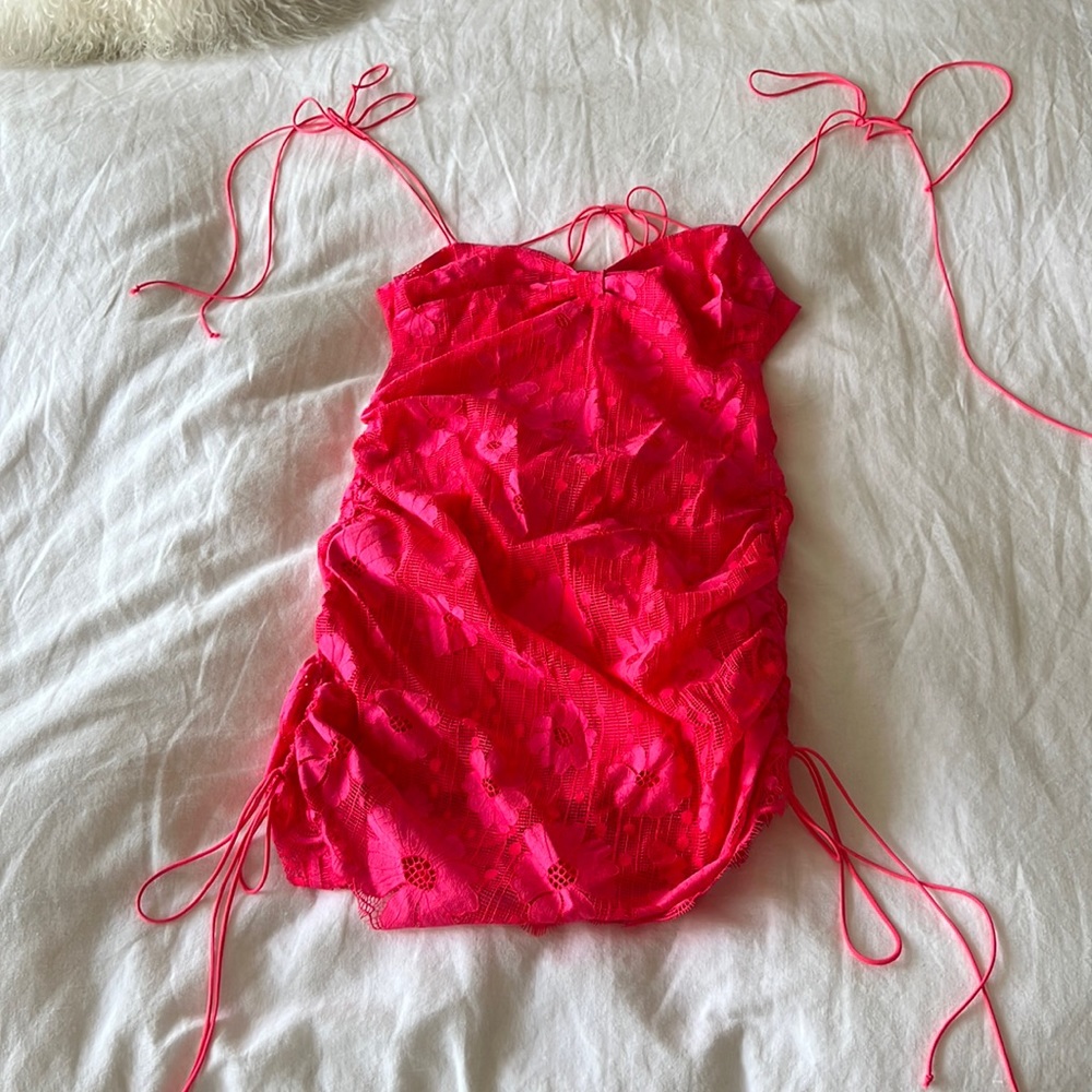 SOLD: For Love and Lemons Neon Pink Dress (2019 Festival Collection)